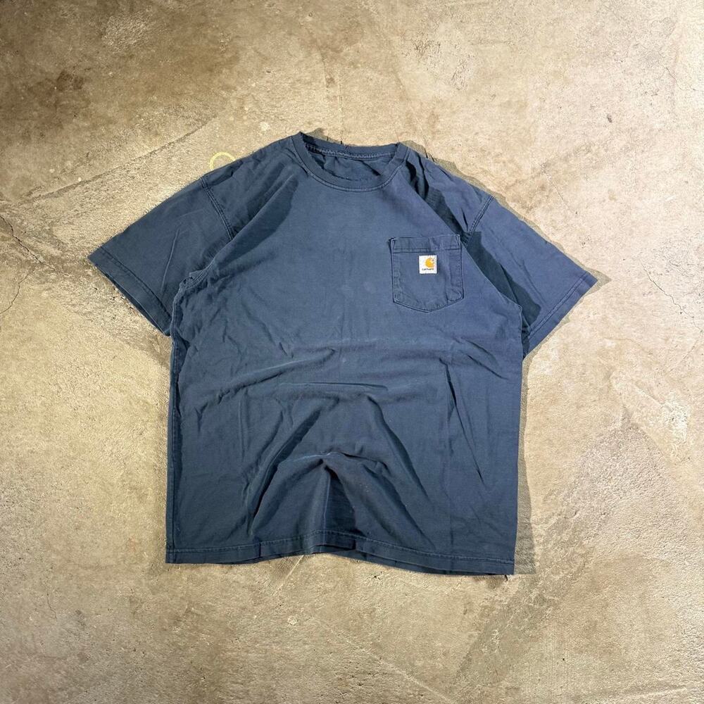 Y2k navy carhartt pocket tee